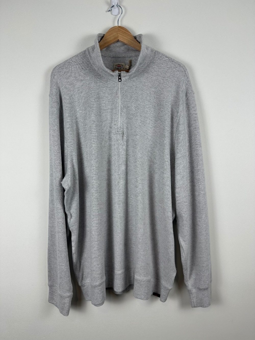 Faherty Legend Sweater Quarter Zip Men's XXL Light Heather Grey NWT